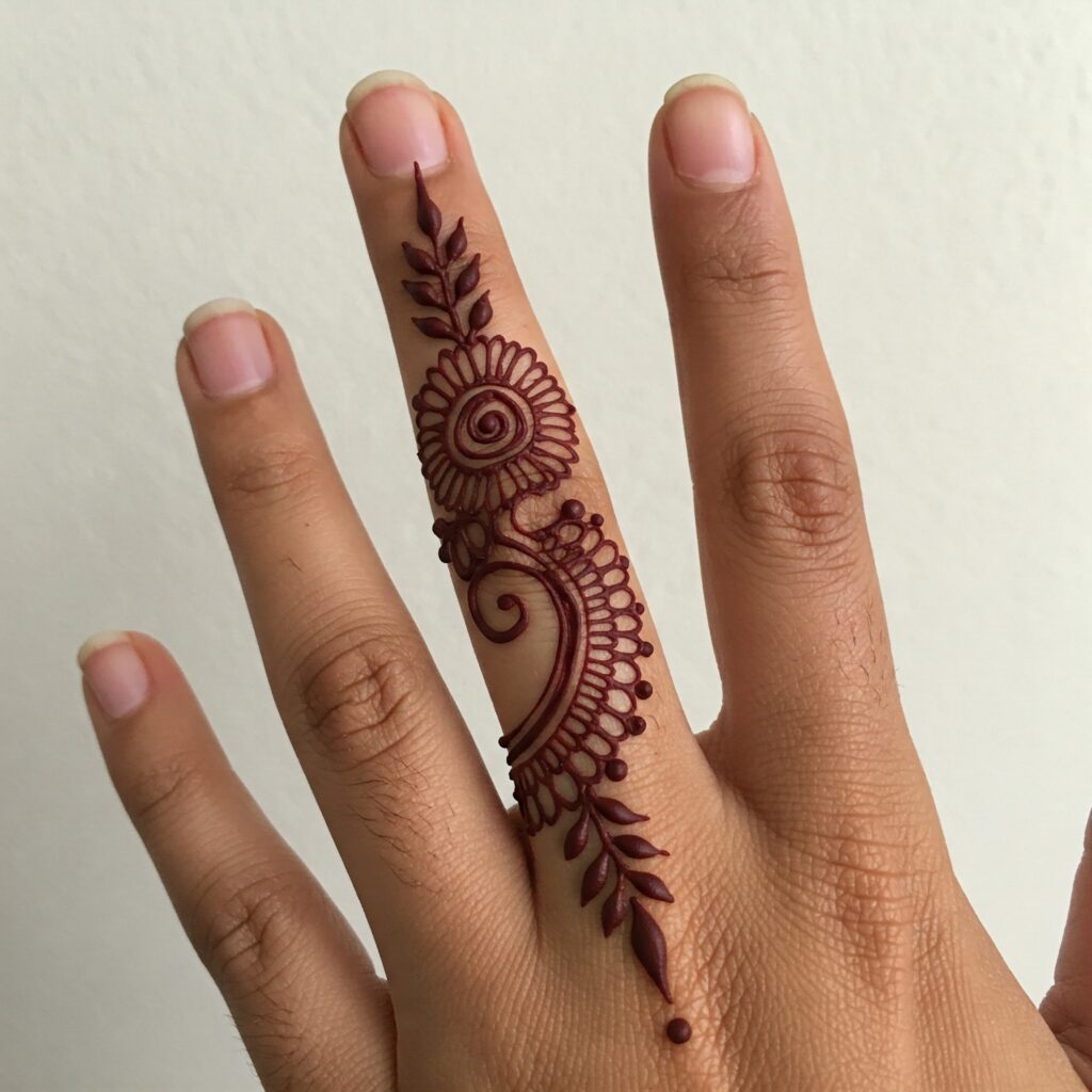 easy simple finger mehndi design