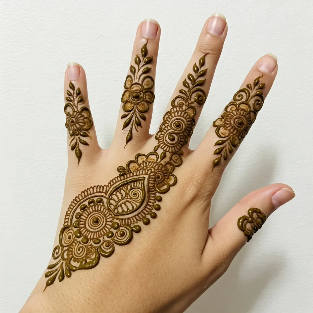 finger mehndi simple design