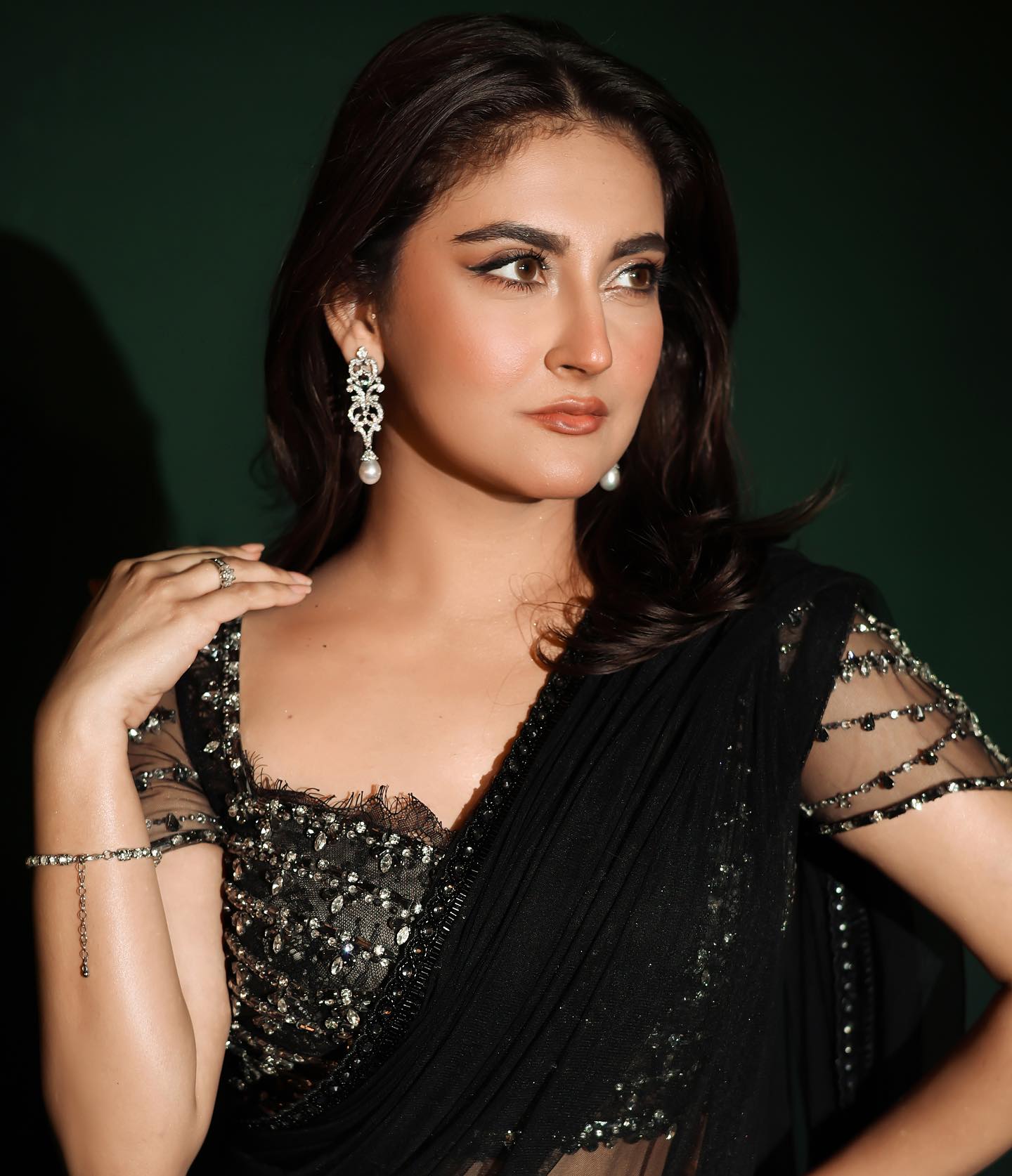 hiba bukhari black dress