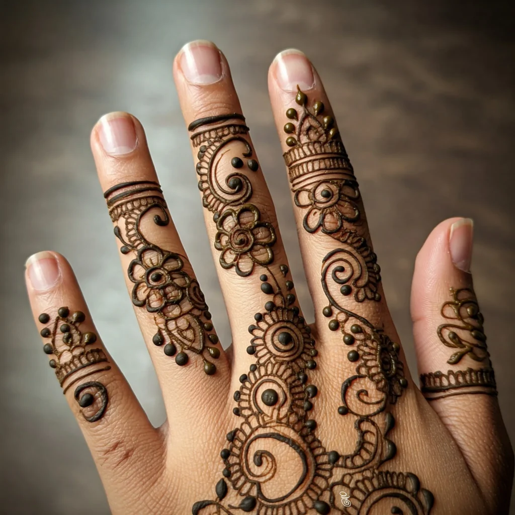 stylish finger mehndi design